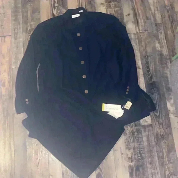 NWT Vintage Elisabeth Liz Claiborne Company Black Silk 2 piece Outfit size 22 - Picture 1 of 7